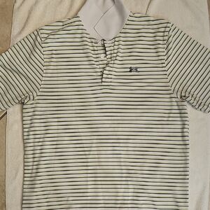Under Armour Striped Polo - Black, White, and Green